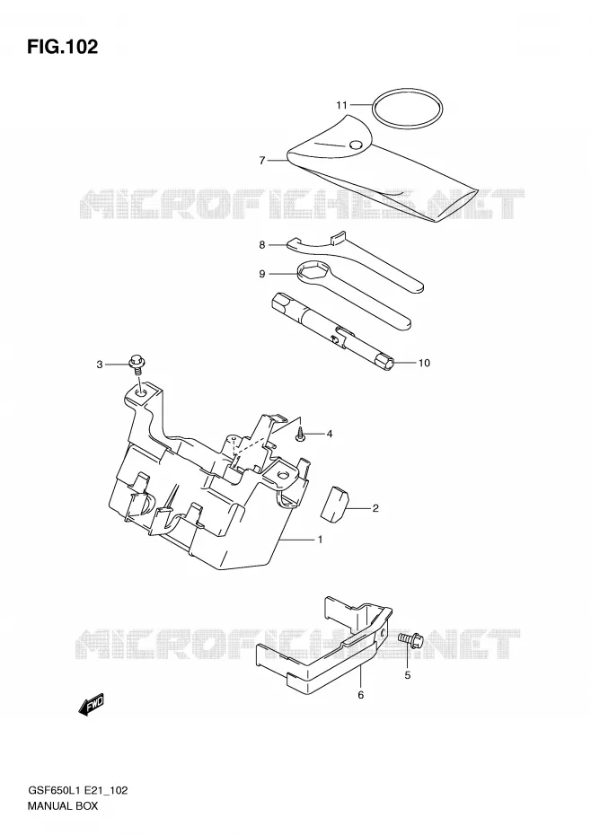 TOOL BOX (GSF650UAL1 E21) Suzuki MOTO 650 BANDIT 2011  GSF650AL1(E21)