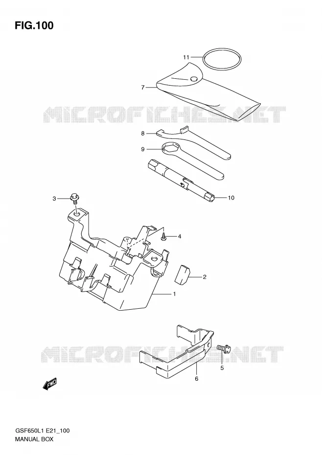 TOOL BOX (GSF650UL1 E21) Suzuki MOTO 650 BANDIT 2011  GSF650SAL1(E21)