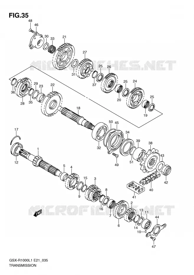 TRANSMISSION Suzuki MOTO 1000 GSX-R 2011  GSX-R1000L1(E21)