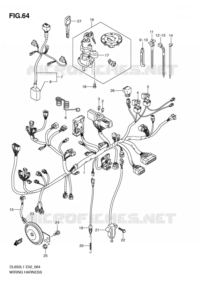 WIRING HARNESS (DL650AL1 E2) Suzuki MOTO 650 V-STROM 2011  DL650L1(E2)