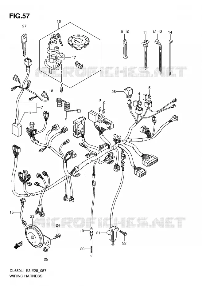 WIRING HARNESS (DL650AL1 E28) Suzuki MOTO 650 V-STROM 2011  DL650AL1(E3)
