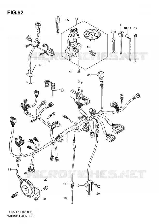 WIRING HARNESS (DL650L1 E19) Suzuki MOTO 650 V-STROM 2011  DL650AL1(E2)