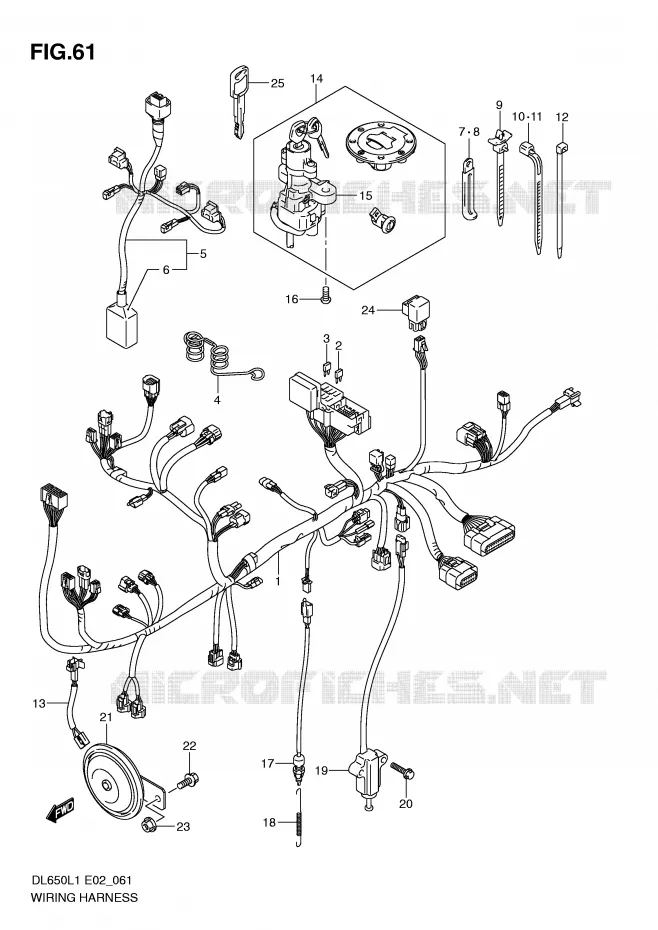WIRING HARNESS (DL650L1 E2) Suzuki MOTO 650 V-STROM 2011  DL650UEL1(E2)