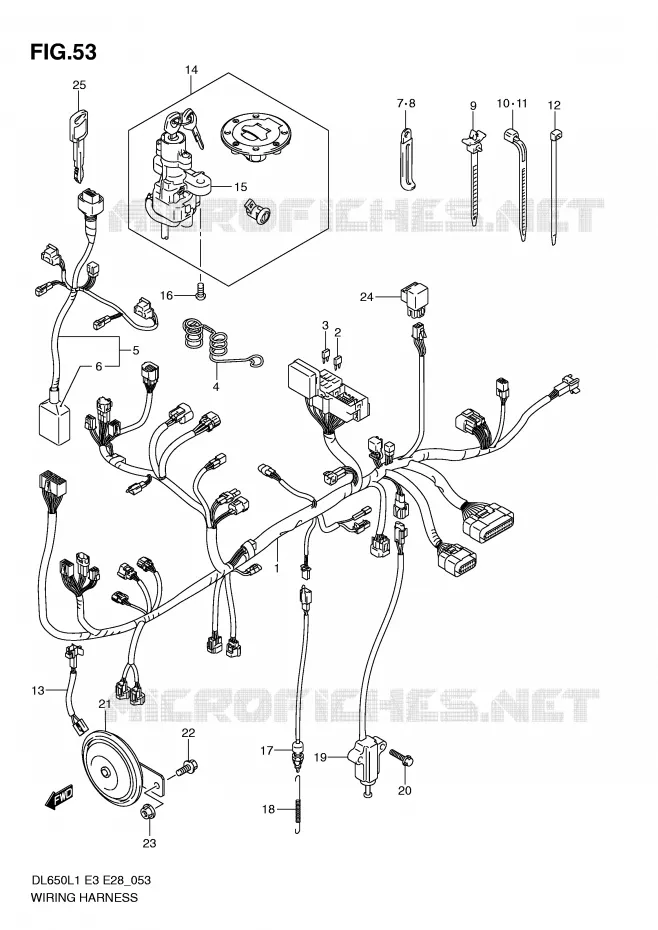 WIRING HARNESS (DL650L1 E3) Suzuki MOTO 650 V-STROM 2011  DL650L1(E3)