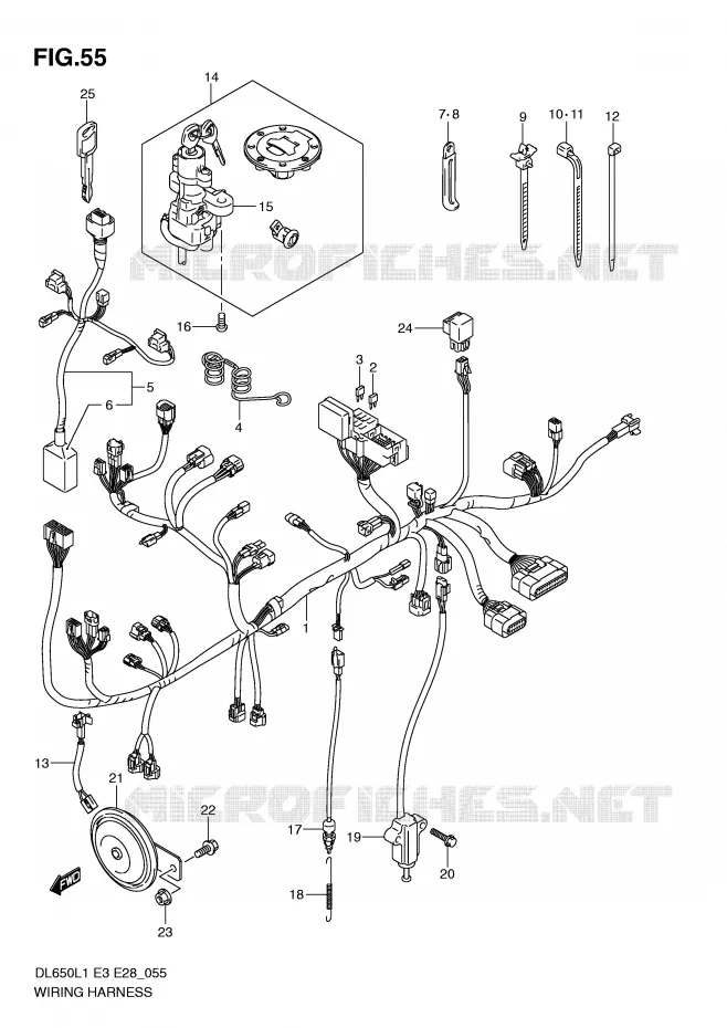 WIRING HARNESS (DL650L1 E33) Suzuki MOTO 650 V-STROM 2011  DL650AL1(E3)