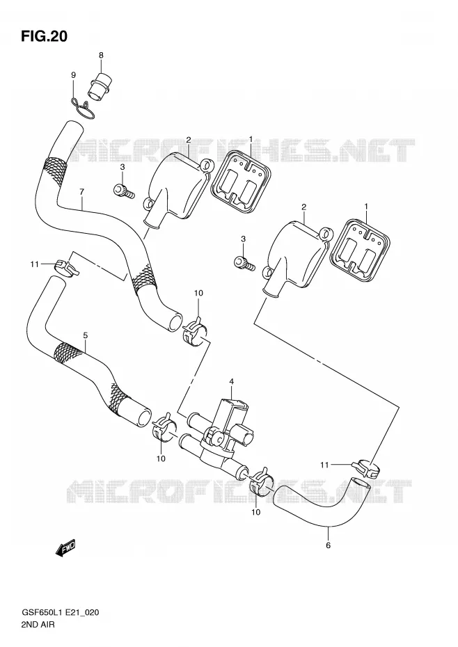ANTI POLLUTION SYSTEM Suzuki MOTO 650 BANDIT 2011  GSF650SL1(E21)