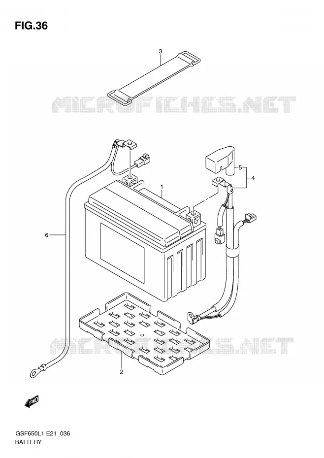 BATTERY (GSF650AL1 E21) Suzuki MOTO 650 BANDIT 2011  GSF650SUL1(E21)