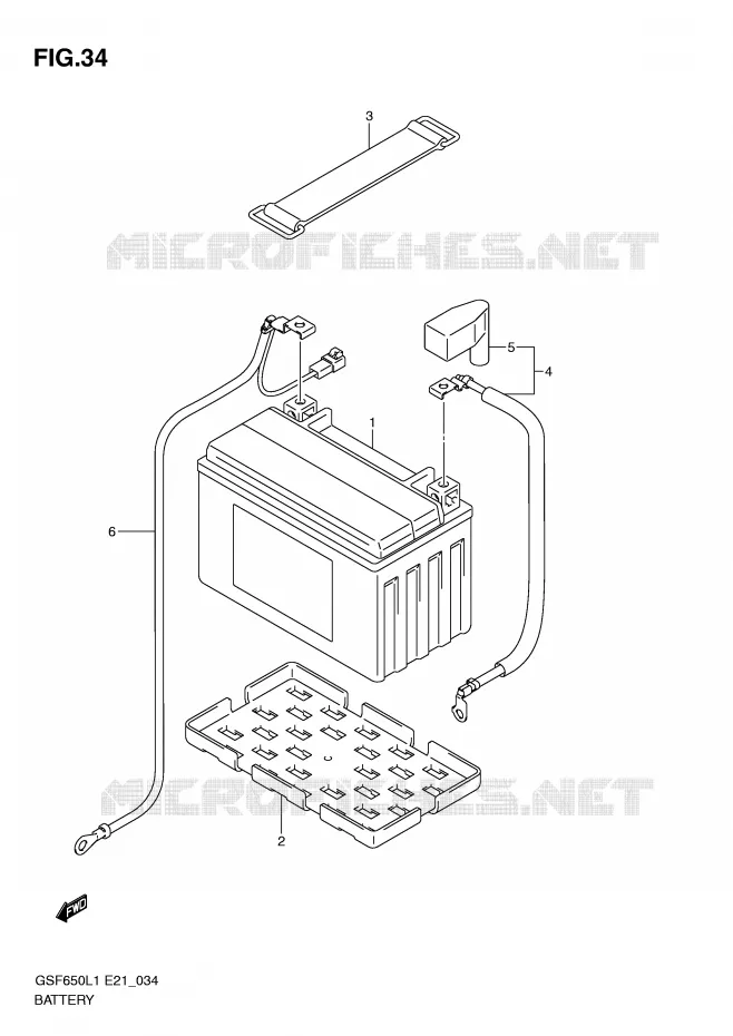 BATTERY (GSF650L1 E21) Suzuki MOTO 650 BANDIT 2011  GSF650SUL1(E21)