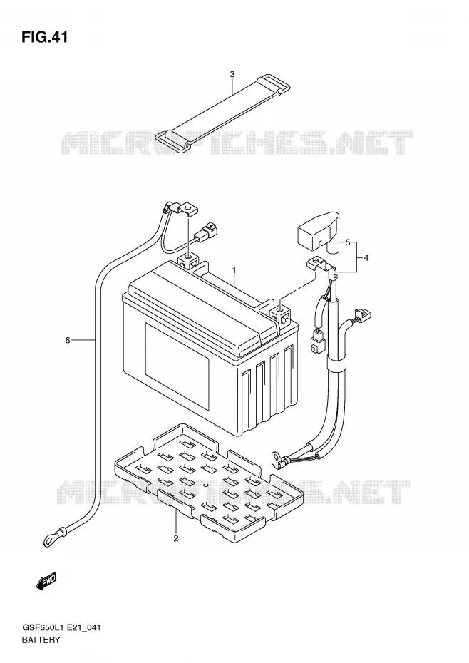BATTERY (GSF650SAL1 E21) Suzuki MOTO 650 BANDIT 2011  GSF650L1(E21)