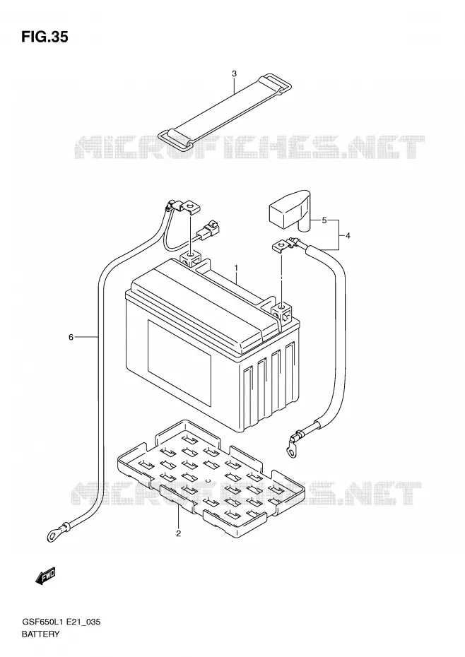 BATTERY (GSF650UL1 E21) Suzuki MOTO 650 BANDIT 2011  GSF650SUAL1(E21)