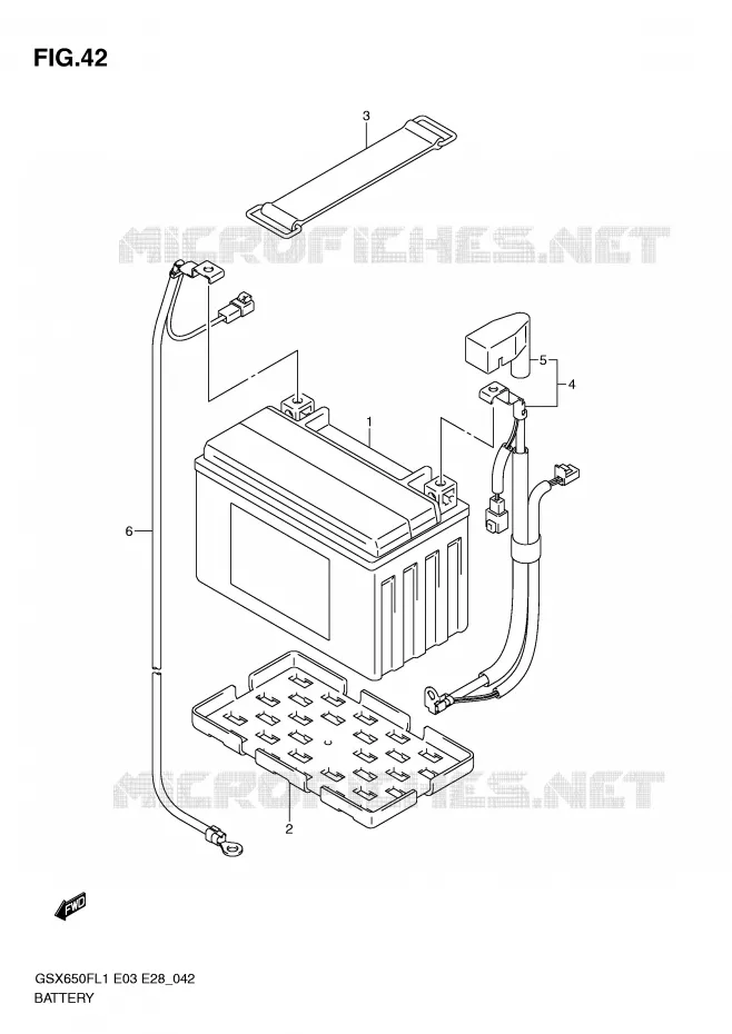 BATTERY (GSX650FAL1 E28) Suzuki MOTO 650 GSX-F 2011  GSX650FAL1(E3/E28)