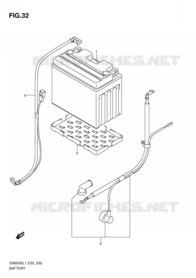BATTERY (SV650SAL1 E24) Suzuki MOTO 650 SV 2011  SV650SUL1(E2)