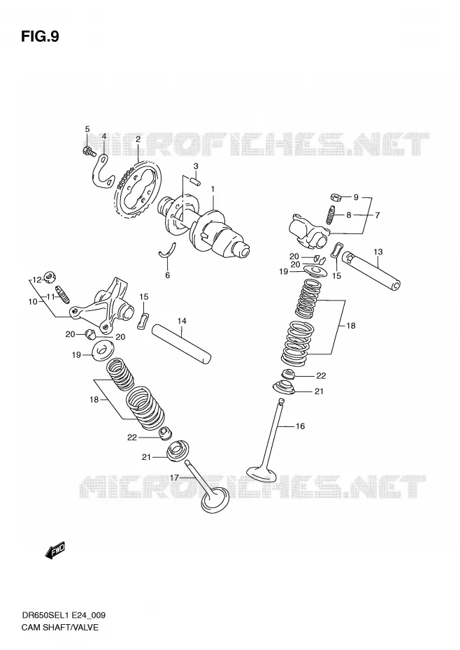 CAM SHAFT - VALVE Suzuki MOTO 650 DR 2011  DR650SE L1(E24)