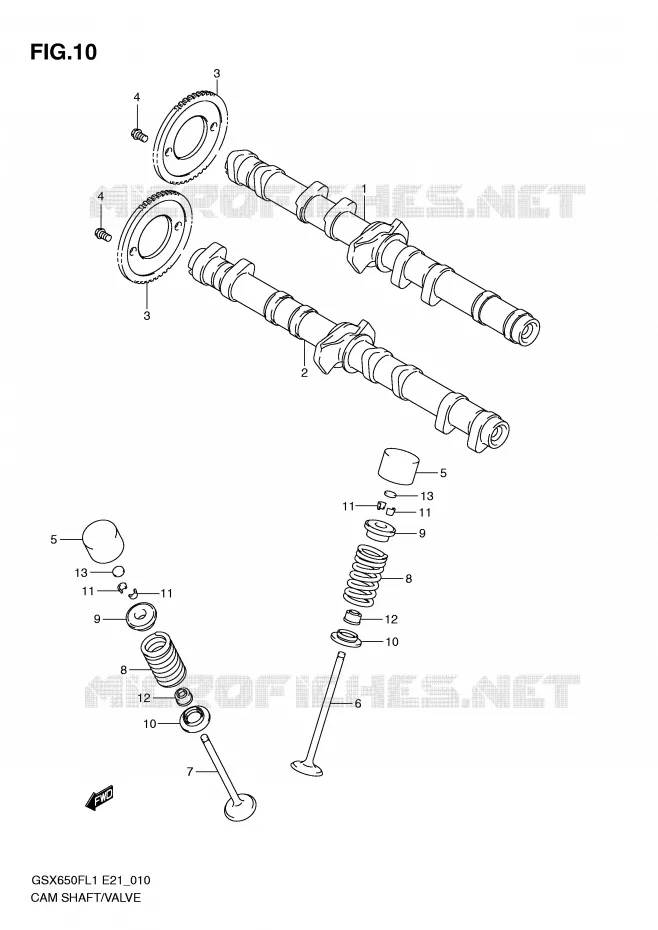 CAM SHAFT - VALVE Suzuki MOTO 650 GSX-F 2011  GSX650FAL1(E21)