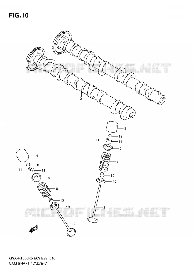 CAMSHAFT - VALVES Suzuki MOTO 1000 GSX-R 2006  GSX-R1000 K6(E33)