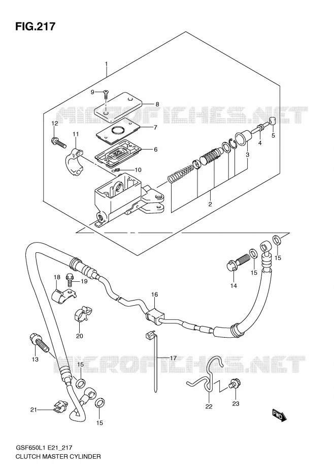 CLUTCH MASTER CYLINDER (GSF650SL1 E21) Suzuki MOTO 650 BANDIT 2011  GSF650SL1(E21)
