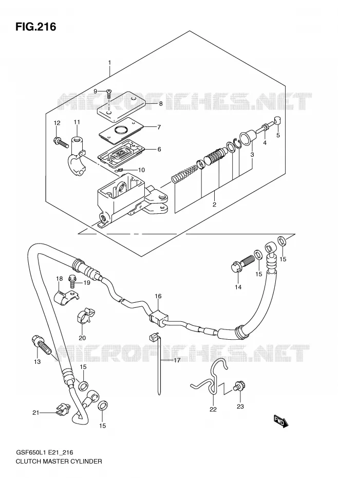 CLUTCH MASTER CYLINDER (GSF650UAL1 E21) Suzuki MOTO 650 BANDIT 2011  GSF650SUL1(E21)