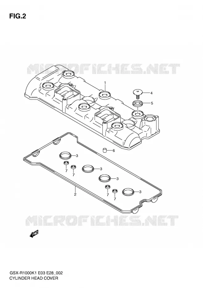 CYLINDER HEAD COVER Suzuki MOTO 1000 GSX-R 2001  GSX-R1000K1(E3/E28)