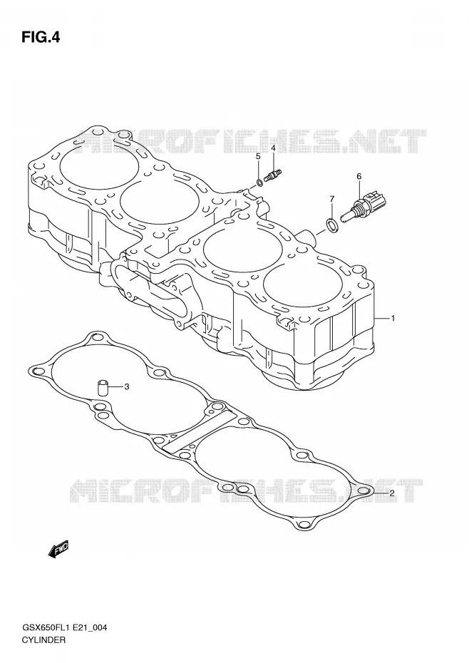 CYLINDER Suzuki MOTO 650 GSX-F 2011  GSX650FUAL1(E21)