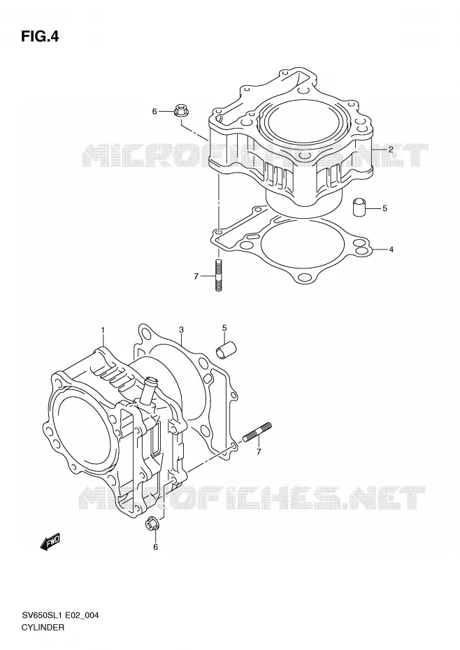 CYLINDER Suzuki MOTO 650 SV 2011  SV650SL1(E2)