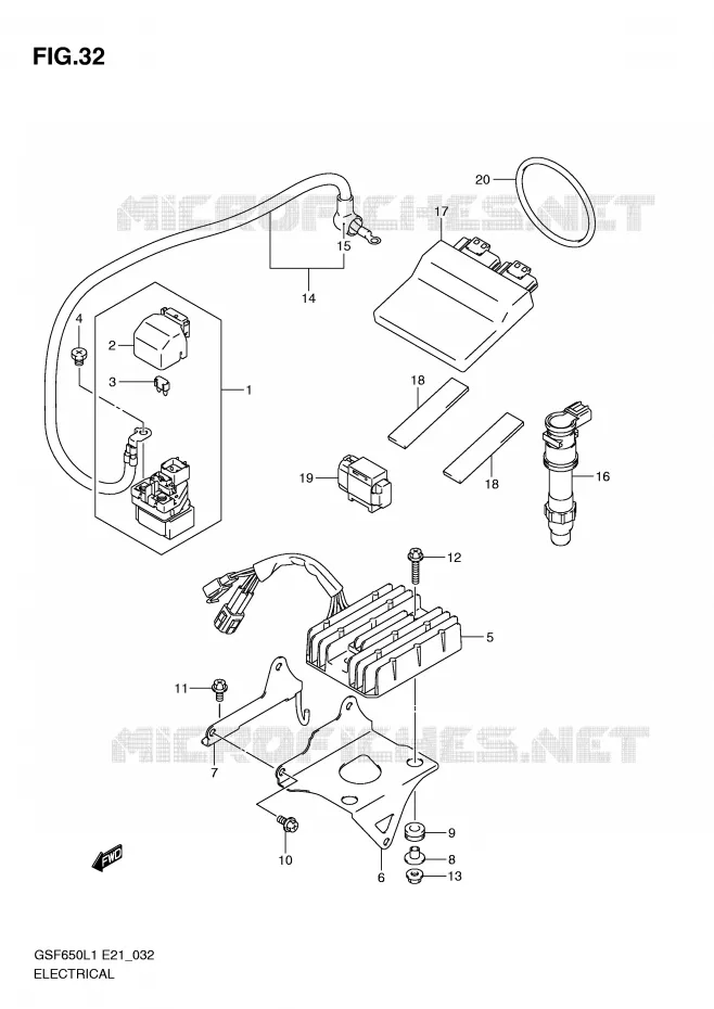 ELECTRICAL (GSF650SAL1 E21) Suzuki MOTO 650 BANDIT 2011  GSF650UL1(E21)