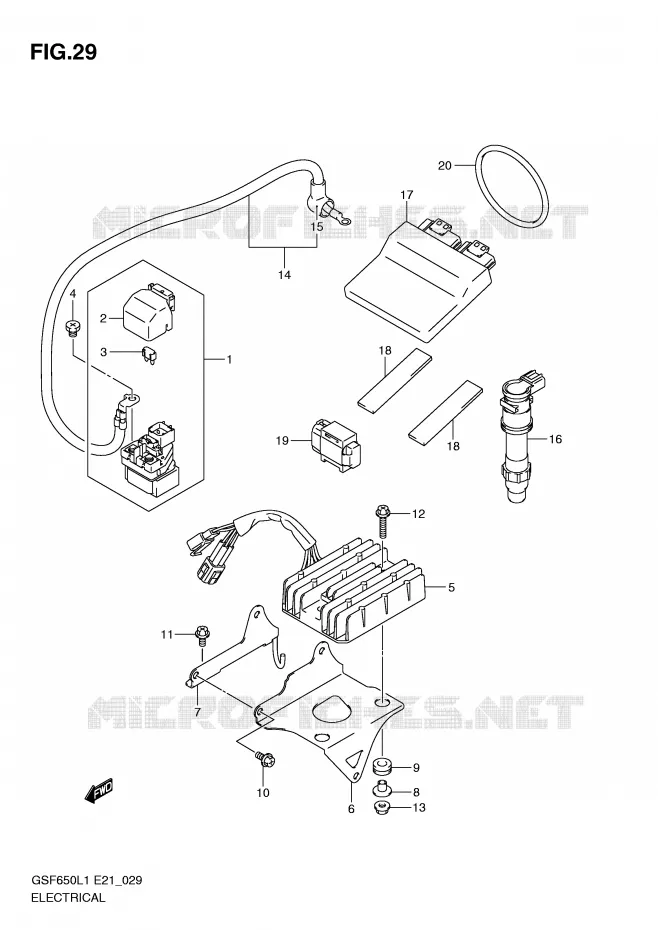 ELECTRICAL (GSF650UAL1 E21) Suzuki MOTO 650 BANDIT 2011  GSF650L1(E21)