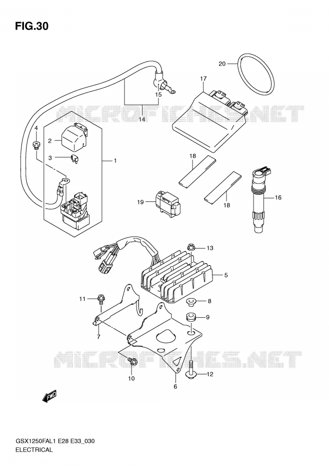 ELECTRICAL (GSX1250FAL1 E28) Suzuki MOTO 1250 GSX-F 2011  GSX1250FAL1(E28)
