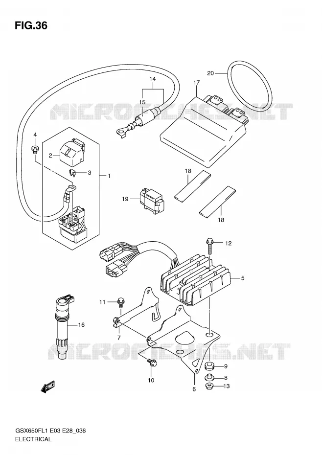 ELECTRICAL (GSX650FL1 E33) Suzuki MOTO 650 GSX-F 2011  GSX650FAL1(E3/E28)