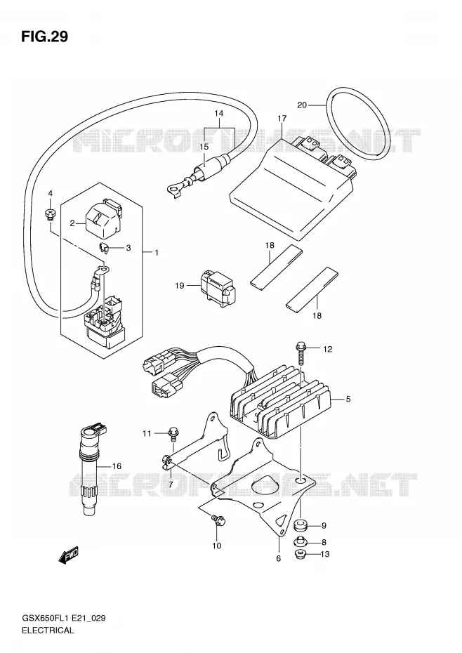 ELECTRICAL (GSX650FUL1 E24) Suzuki MOTO 650 GSX-F 2011  GSX650FUL1(E21)