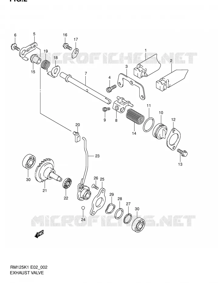 EXHAUST VALVE Suzuki MOTO 125 RM 2002  RM125K2(E2)
