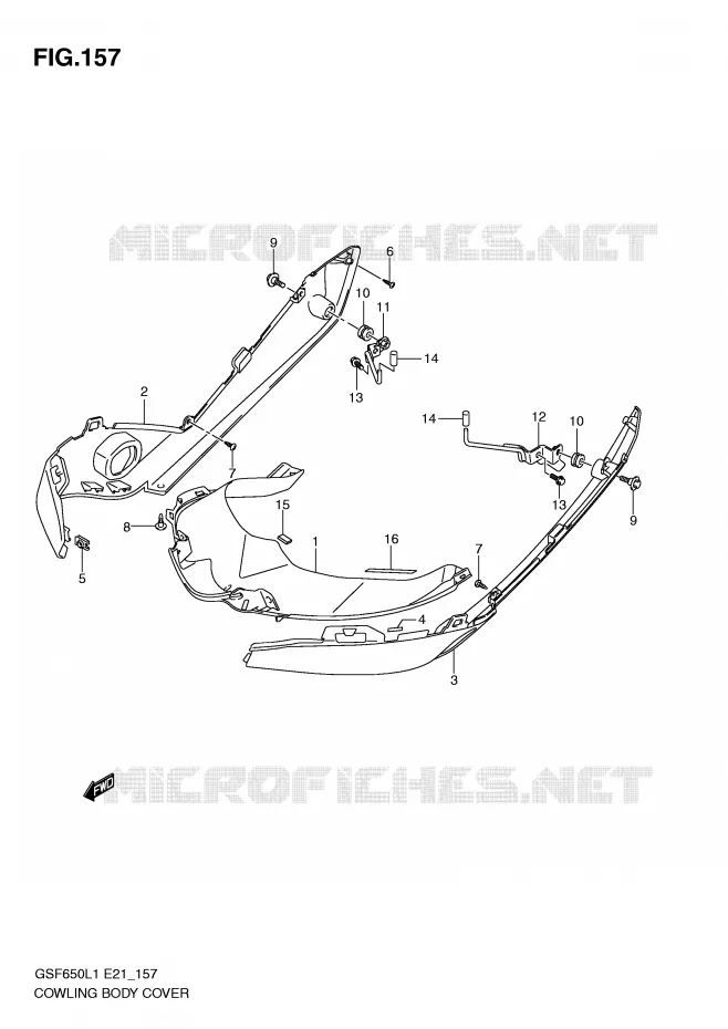 FAIRING (GSF650SAL1 E21) Suzuki MOTO 650 BANDIT 2011  GSF650AL1(E21)