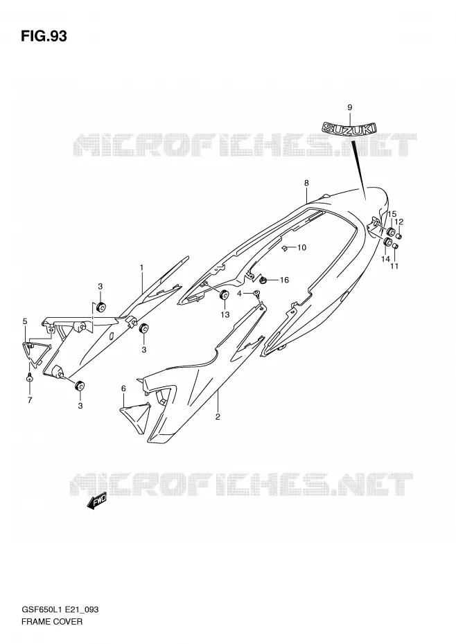 FAIRING (GSF650SAL1 E21) Suzuki MOTO 650 BANDIT 2011  GSF650SAL1(E21)