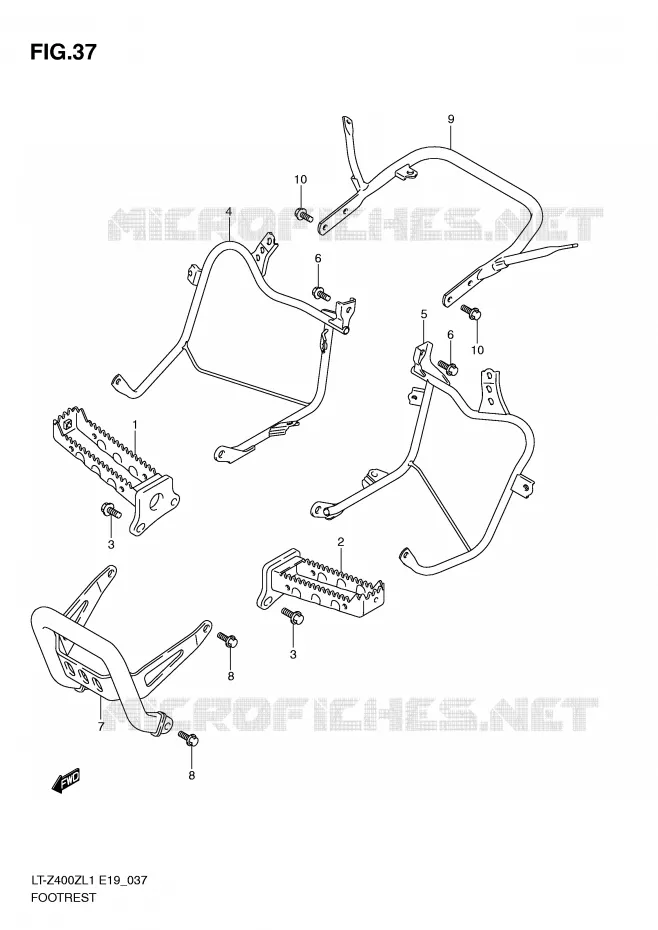 FOOTREST Suzuki QUAD 400 QUADSPORT 2011  LT-Z400ZL1(E19)