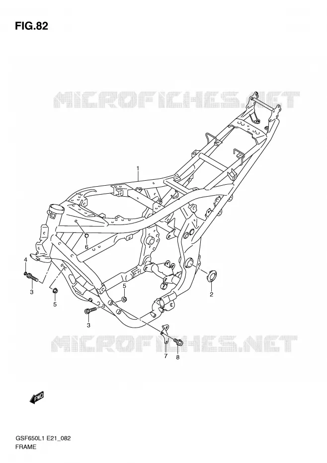 FRAME (GSF650SAL1 E21) Suzuki MOTO 650 BANDIT 2011  GSF650SUL1(E21)