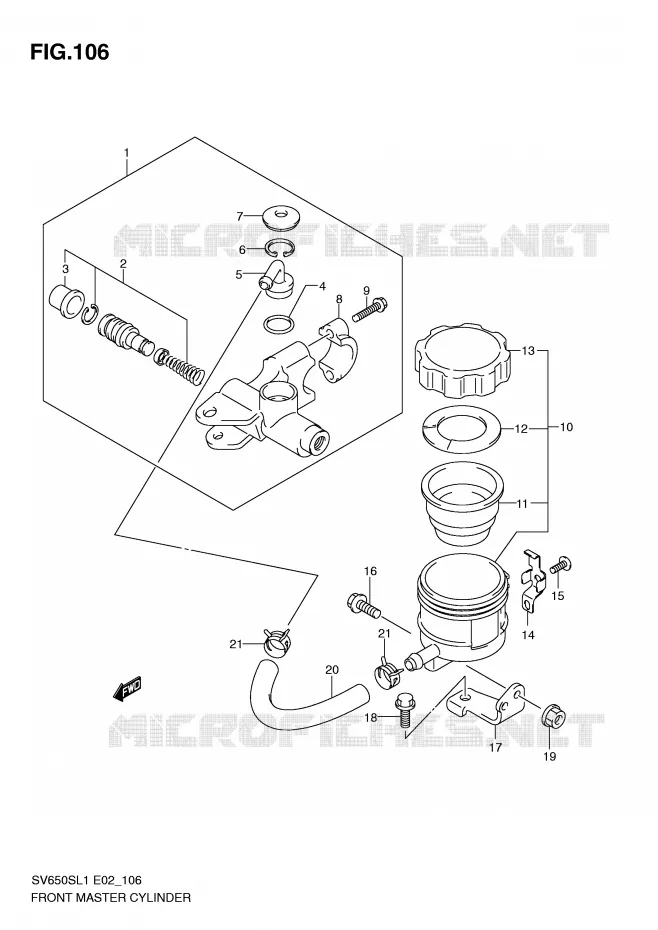 FRONT MASTER CYLINDER (SV650SL1 E2) Suzuki MOTO 650 SV 2011  SV650SL1(E2)