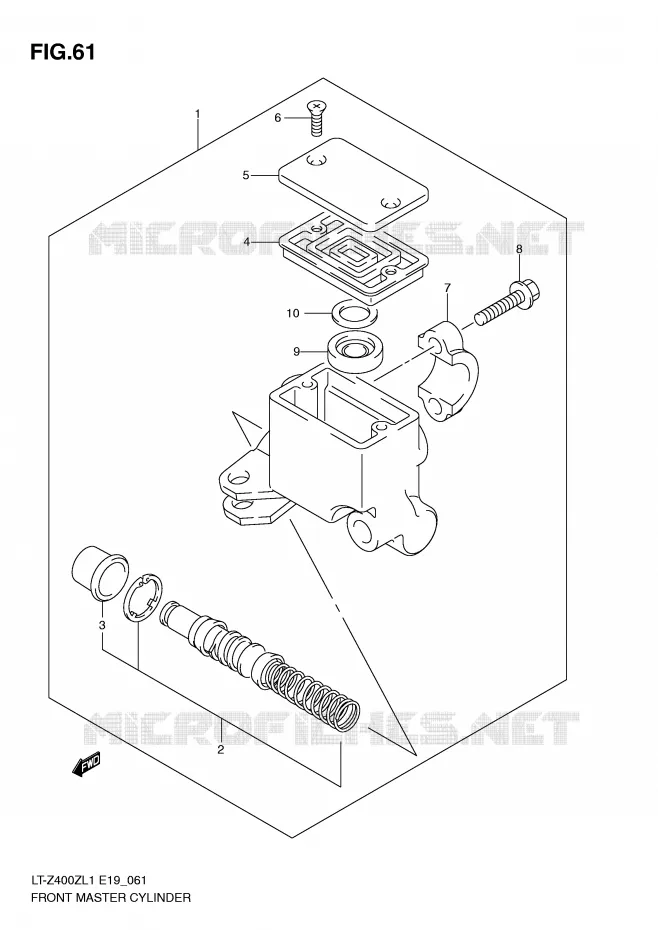 FRONT MASTER CYLINDER Suzuki QUAD 400 QUADSPORT 2011  LT-Z400ZL1(E19)