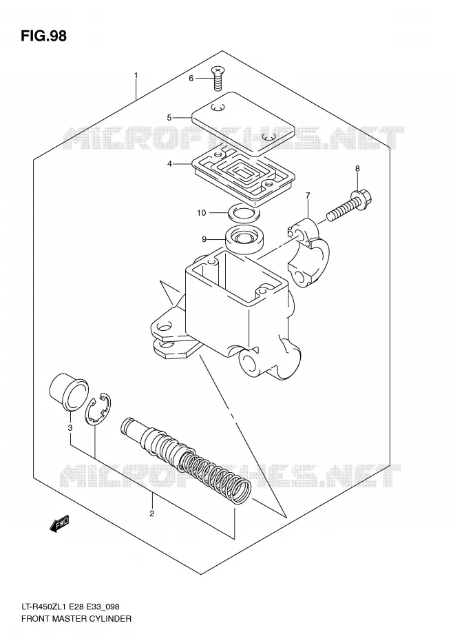 FRONT MASTER CYLINDER Suzuki QUAD 450 QUADRACER 2011  LT-R450L1(E28/E33)