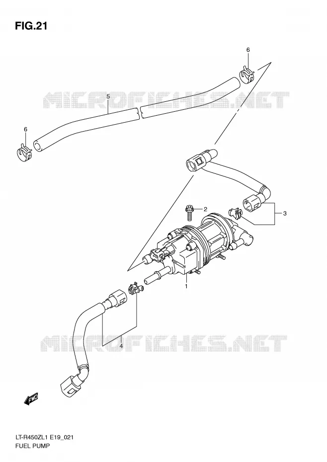 FUEL PUMP (LT-R450L1 E19) Suzuki QUAD 450 QUADRACER 2011  LT-R450L1(E19)