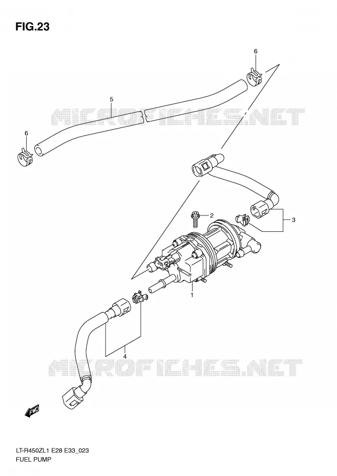FUEL PUMP (LT-R450L1 E33) Suzuki QUAD 450 QUADRACER 2011  LT-R450L1(E28/E33)