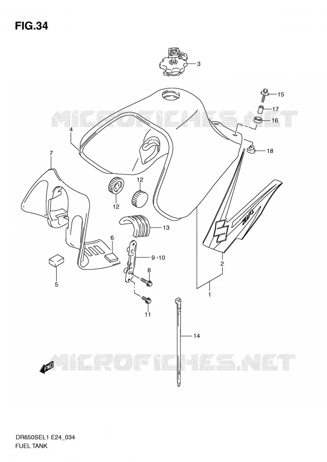 FUEL TANK Suzuki MOTO 650 DR 2011  DR650SE L1(E24)