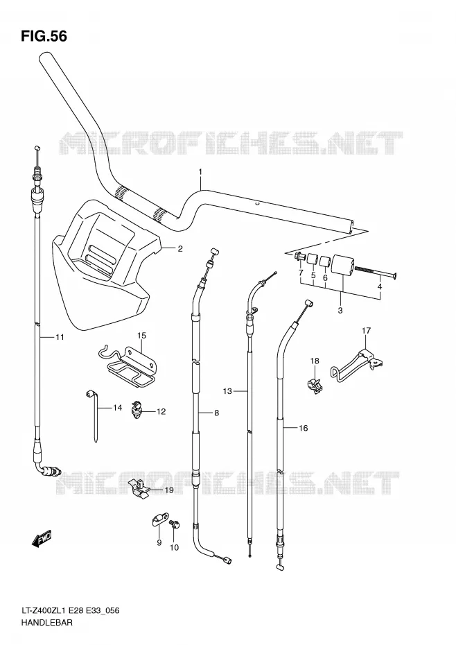 HANDLEBAR Suzuki QUAD 400 QUADSPORT 2011  LT-Z400L1(E28/E33)