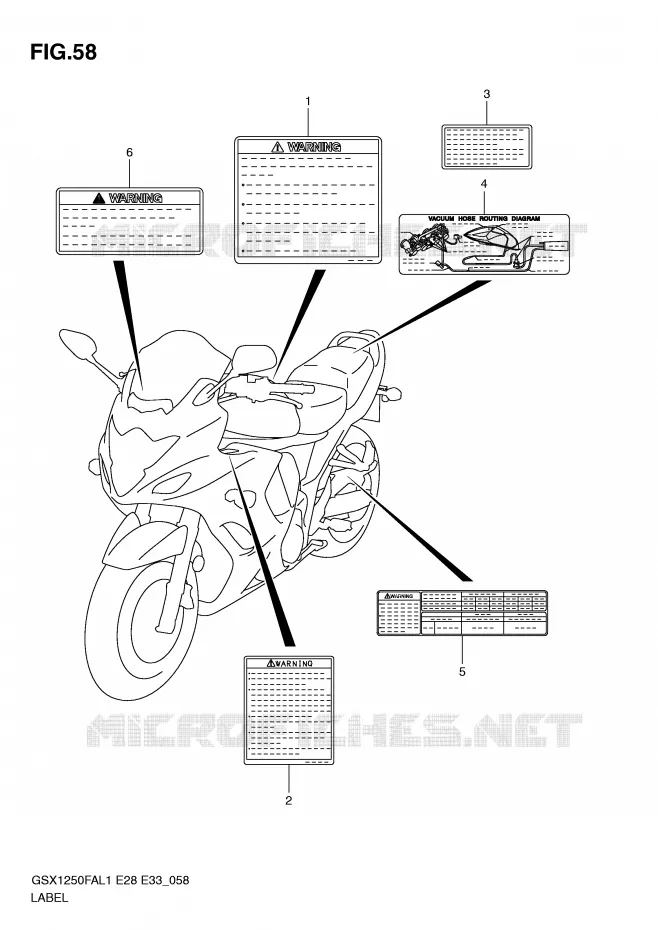 LABEL (GSX1250FAL1 E33) Suzuki MOTO 1250 GSX-F 2011  GSX1250FAL1(E28)