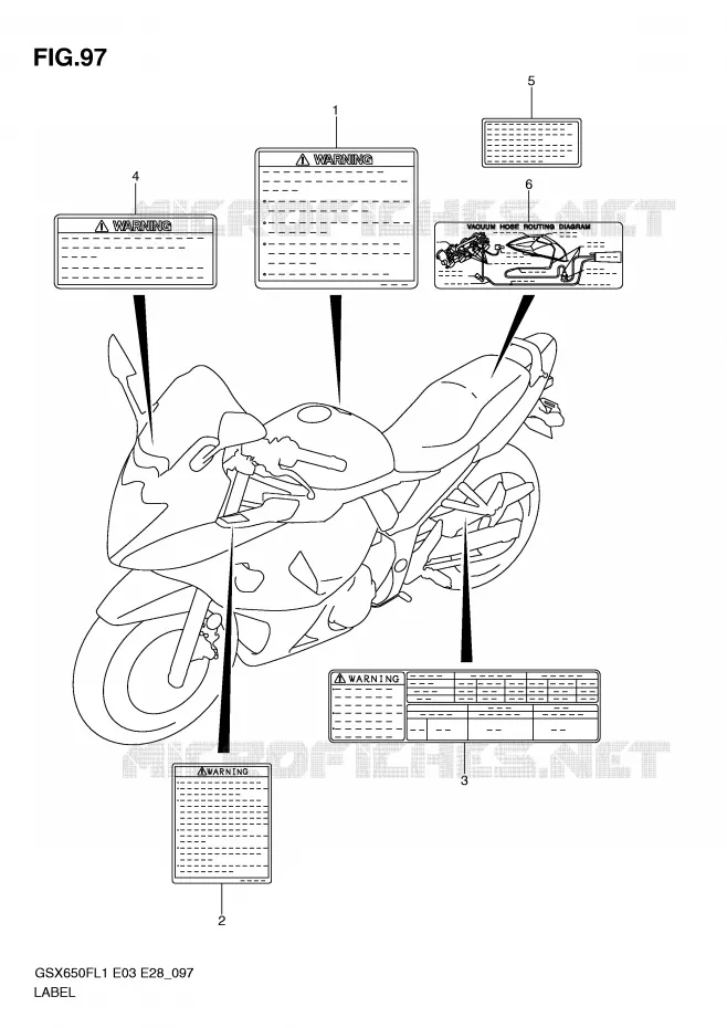 LABEL (GSX650FAL1 E33) Suzuki MOTO 650 GSX-F 2011  GSX650FAL1(E3/E28)