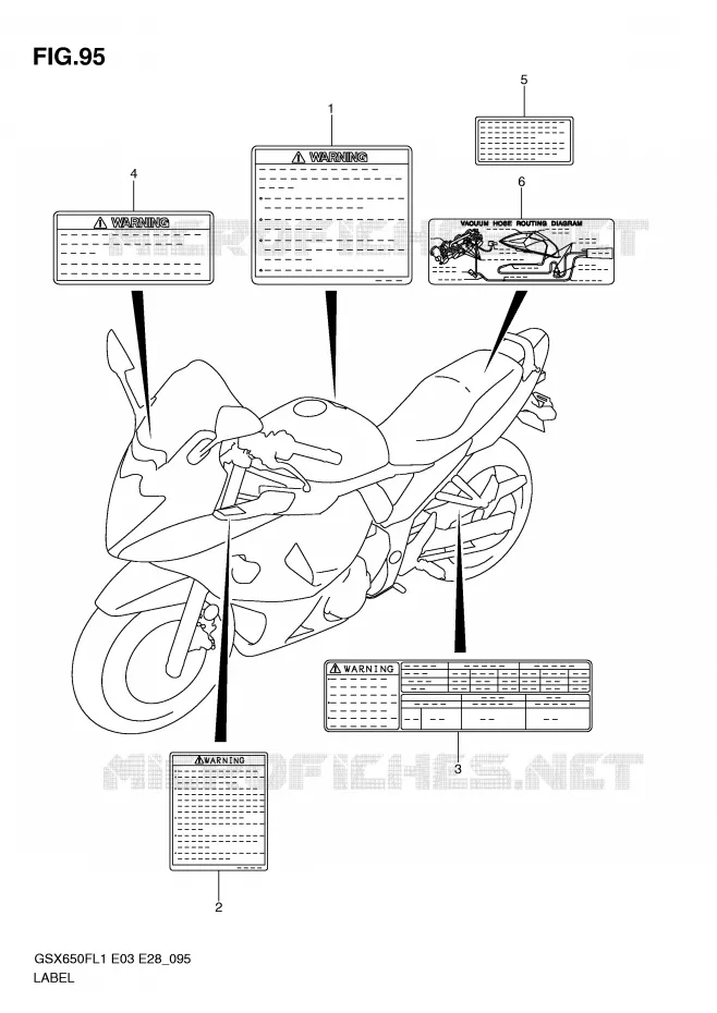 LABEL (GSX650FL1 E33) Suzuki MOTO 650 GSX-F 2011  GSX650FAL1(E3/E28)