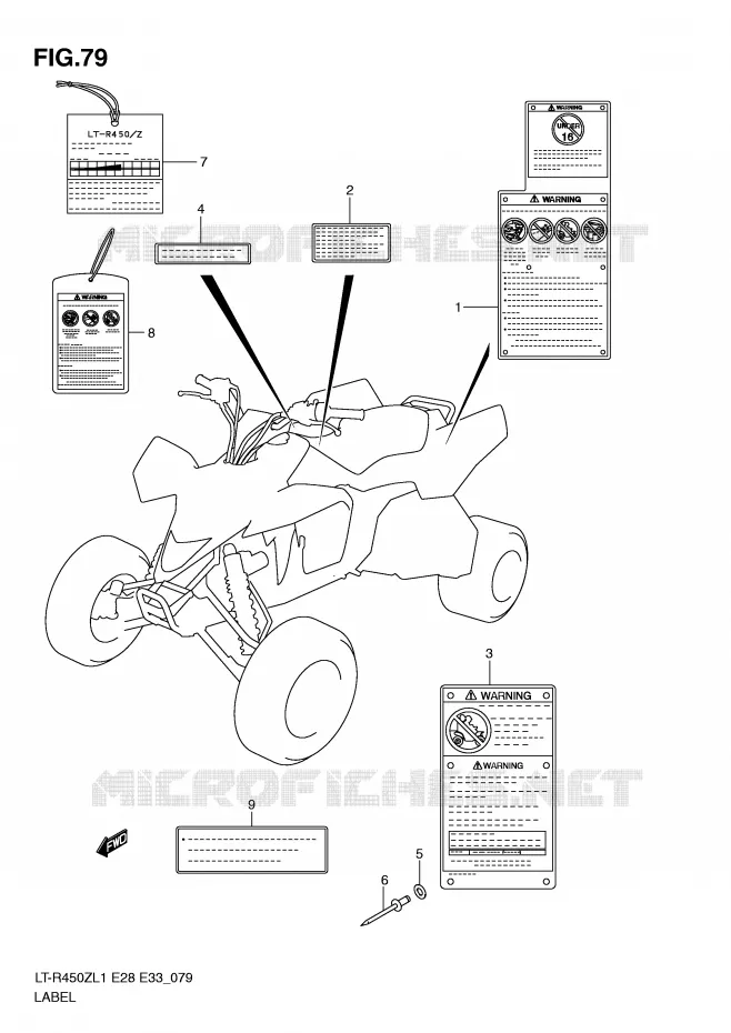 LABEL (LT-R450ZL1 E33) Suzuki QUAD 450 QUADRACER 2011  LT-R450ZL1(E28/E33)