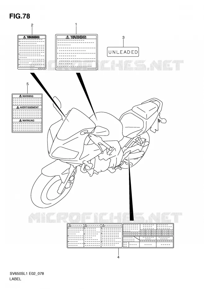 LABEL (SV650SAL1 E24) Suzuki MOTO 650 SV 2011  SV650SL1(E2)