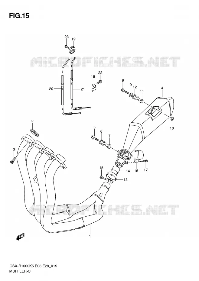 MUFFLER Suzuki MOTO 1000 GSX-R 2005  GSX-R1000 K5 (E28)