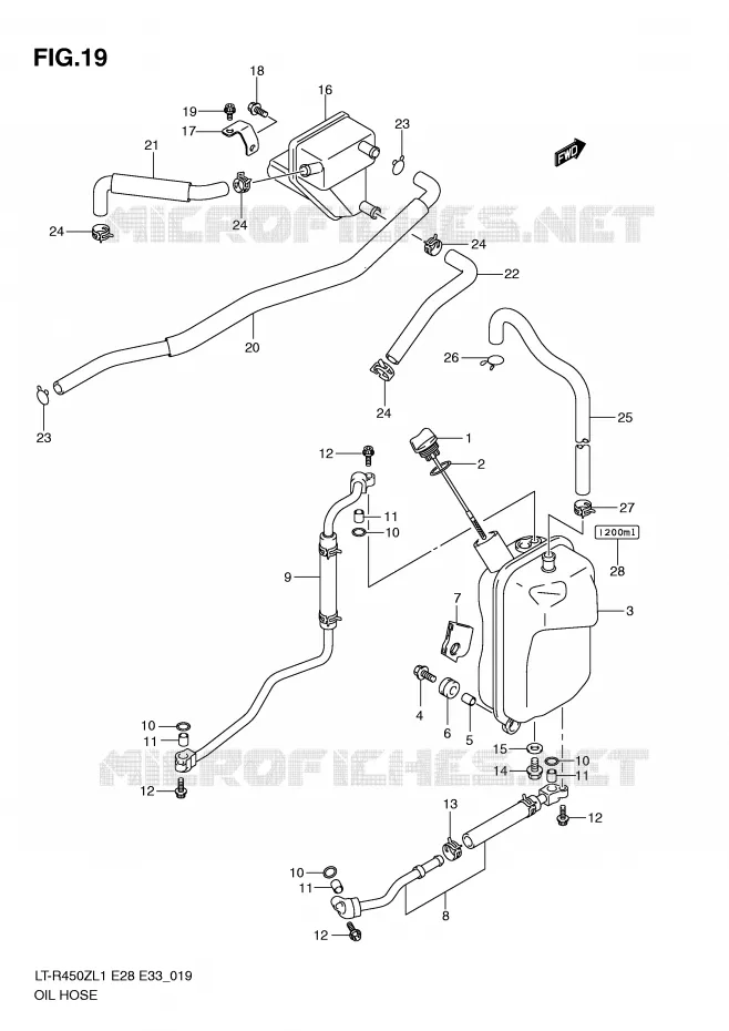 OIL HOSE Suzuki QUAD 450 QUADRACER 2011  LT-R450ZL1(E28/E33)