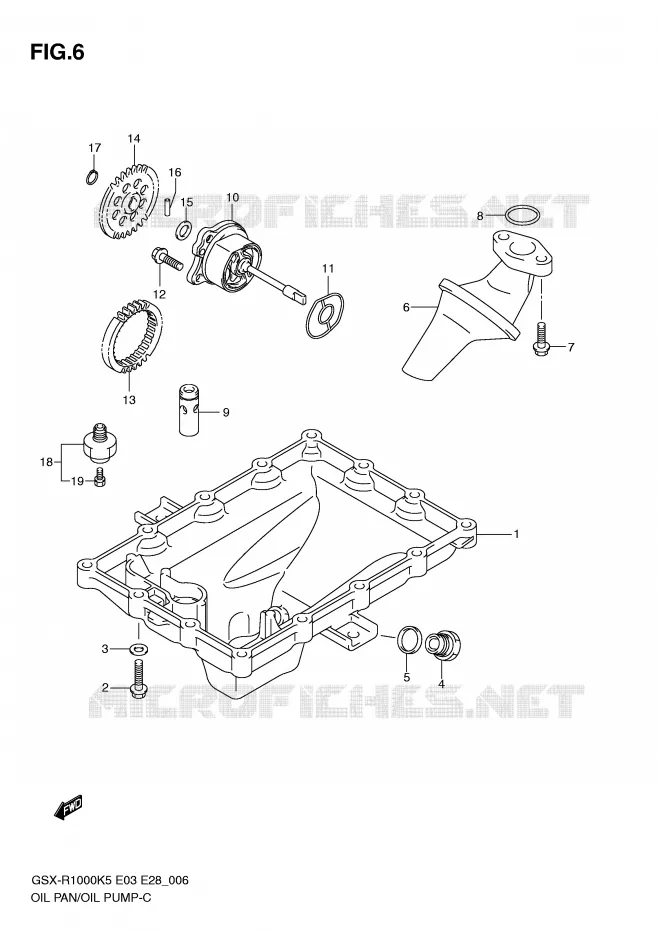 OIL PAN - OIL PUMP Suzuki MOTO 1000 GSX-R 2006  GSX-R1000 K6 (E03)
