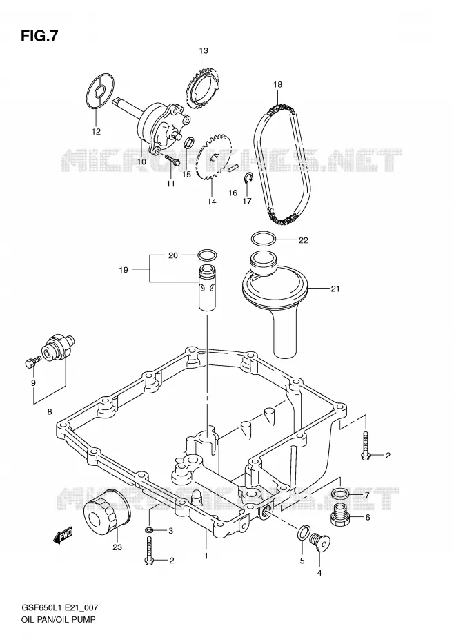 OIL PAN - OIL PUMP Suzuki MOTO 650 BANDIT 2011  GSF650SAL1(E21)